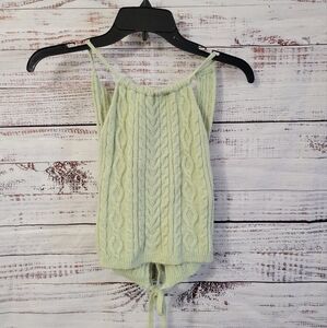 S Green Sweater Open Back Haulter